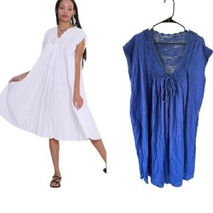 Suzi Kondi NEW Navy Vneck Crochet Dress